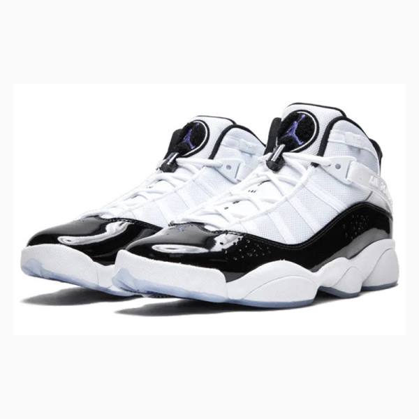 White / Black Nike Male Jordan Rings Vintage Basketball Shoes Men's Air Jordan 6 | JD-658SM