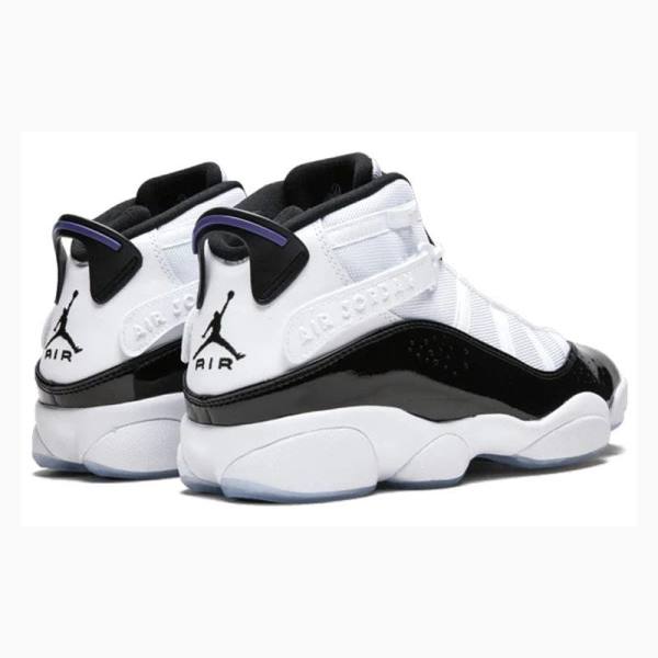 White / Black Nike Male Jordan Rings Vintage Basketball Shoes Men's Air Jordan 6 | JD-658SM