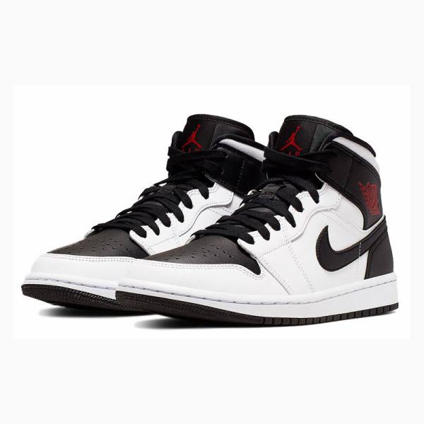 White / Black Nike Mid Basketball Shoes Women's Air Jordan 1 | JD-978NV