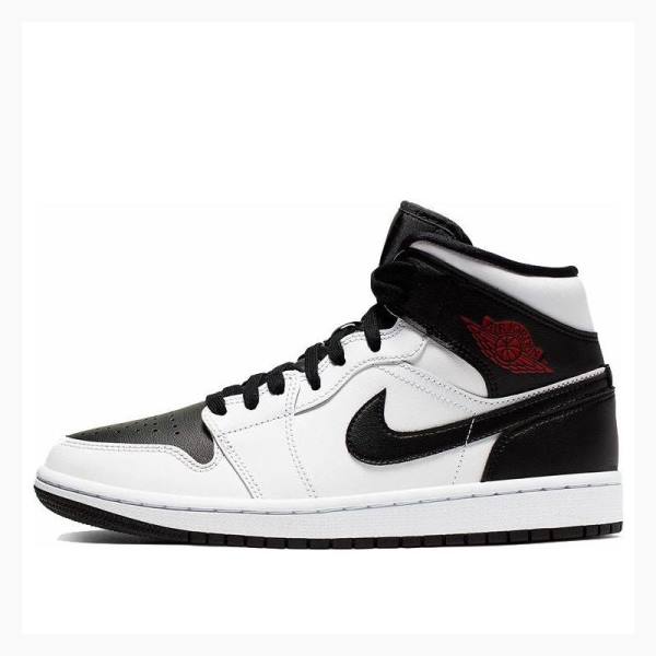 White / Black Nike Mid Basketball Shoes Women\'s Air Jordan 1 | JD-978NV