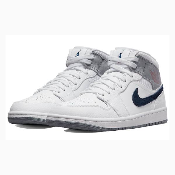 White / Black Nike Mid Paris Basketball Shoes Men's Air Jordan 1 | JD-067FA