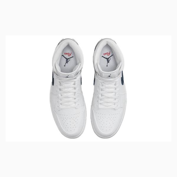 White / Black Nike Mid Paris Basketball Shoes Men's Air Jordan 1 | JD-067FA