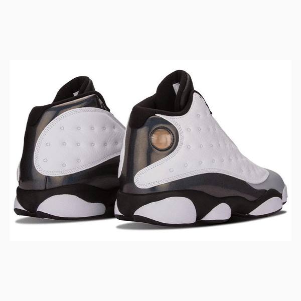 White / Black Nike Retro Barons Hologram Basketball Shoes Men's Air Jordan 13 | JD-207VD