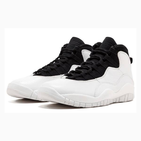 White / Black Nike Retro Basketball Shoes Men's Air Jordan 10 | JD-783VF