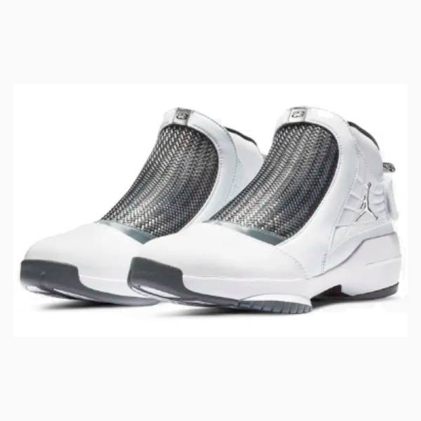 White / Black Nike Retro Flint Grey Basketball Shoes Men's Air Jordan 19 | JD-785LP