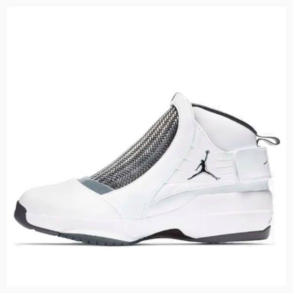 White / Black Nike Retro Flint Grey Basketball Shoes Men\'s Air Jordan 19 | JD-785LP