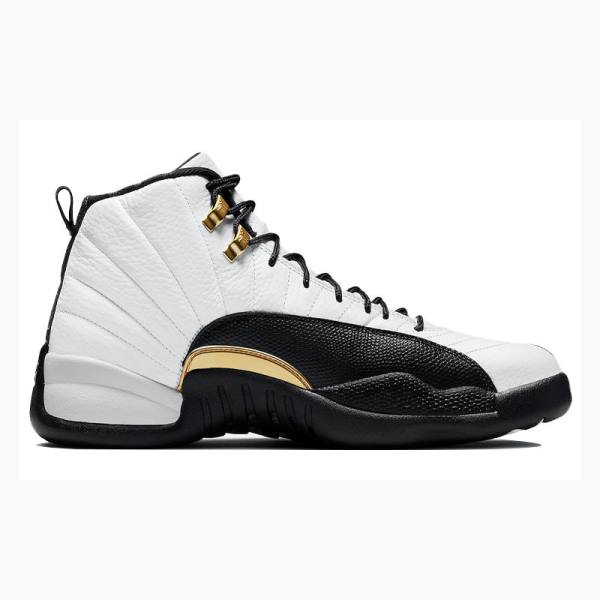 White / Black Nike Retro Taxi Suede Basketball Shoes Men's Air Jordan 12 | JD-169FP