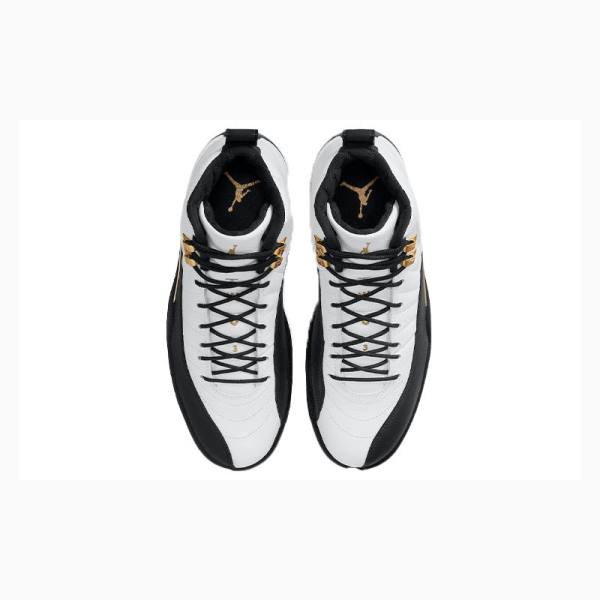 White / Black Nike Retro Taxi Suede Basketball Shoes Men's Air Jordan 12 | JD-169FP