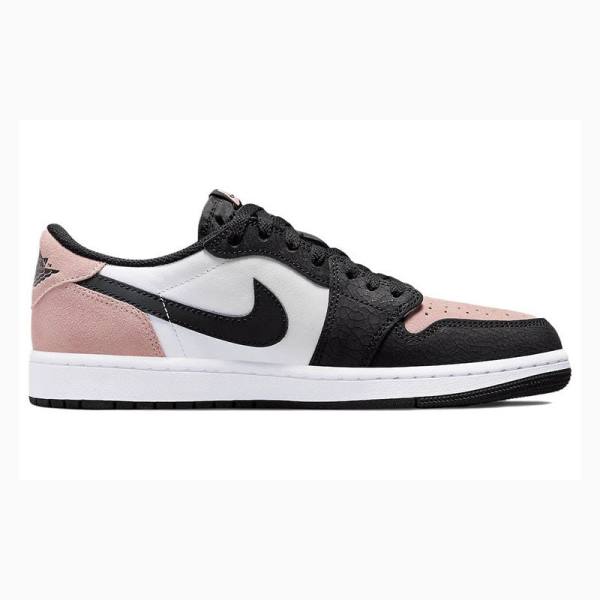 White / Black / Pink Nike Retro Low OG Bleached Coral Sneakers Men's Air Jordan 1 | JD-076XG