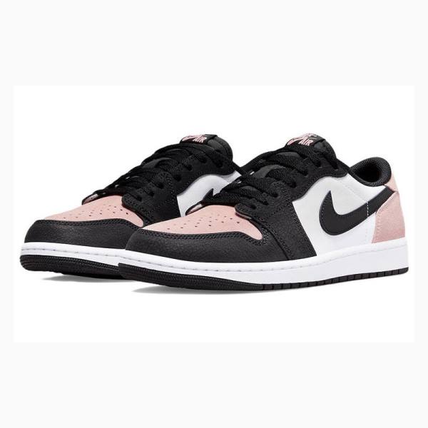 White / Black / Pink Nike Retro Low OG Bleached Coral Sneakers Men's Air Jordan 1 | JD-076XG