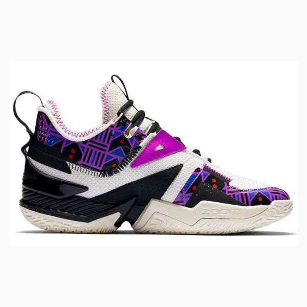 White / Black / Purple Nike Westbrook One Take Quai 54 Basketball Shoes Women's Air Jordan | JD-412PT