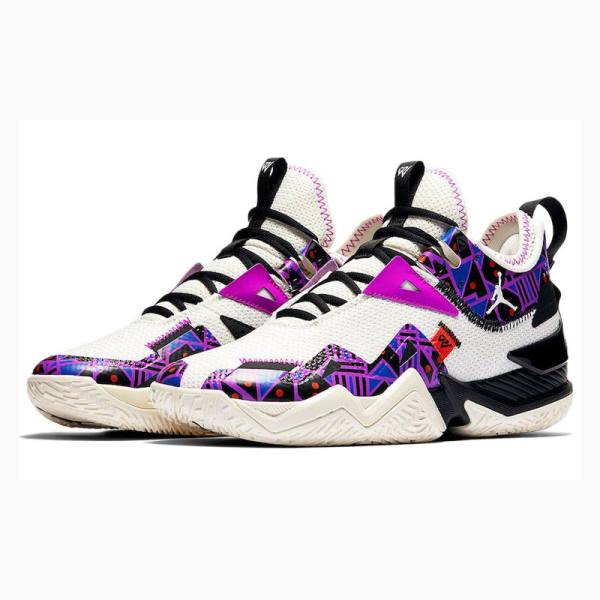 White / Black / Purple Nike Westbrook One Take Quai 54 Basketball Shoes Women's Air Jordan | JD-412PT