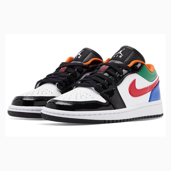 White / Black / Red / Blue Nike Low SE Sneakers Women's Air Jordan 1 | JD-980OH