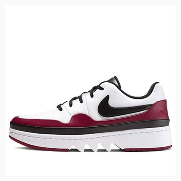 White / Black / Red Nike Jester XX Low Laced Sneakers Women\'s Air Jordan 1 | JD-675UB