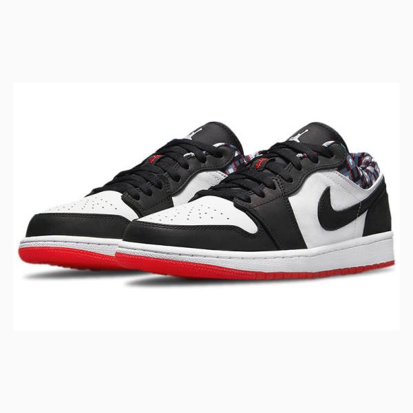 White / Black / Red Nike Low Quai 54 Sneakers Men's Air Jordan 1 | JD-973PE