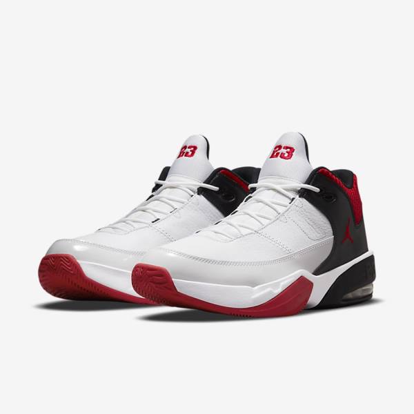 White / Black / Red Nike Max Aura 3 Basketball Shoes Men's Air Jordan | NK054JZI