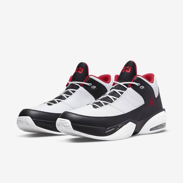 White / Black / Red Nike Max Aura 3 Basketball Shoes Men's Air Jordan | NK869YHP