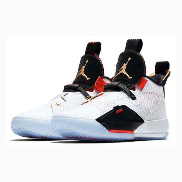 White / Black / Red Nike PF Future Flight Basketball Shoes Men's Air Jordan 33 | JD-475SB