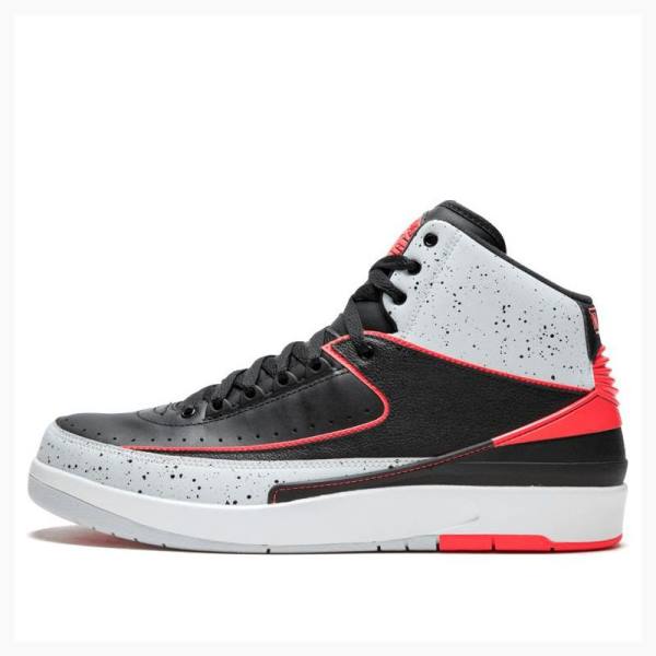 White / Black / Red Nike Retro Black Infrared Basketball Shoes Men\'s Air Jordan 2 | JD-362VJ