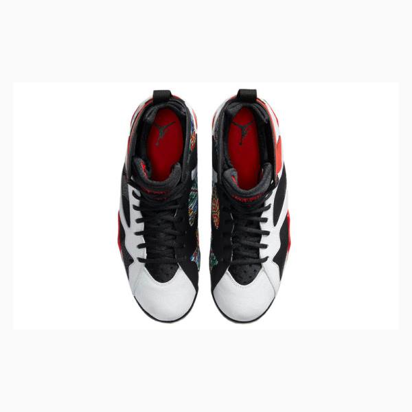 White / Black / Red Nike Retro GC China Edition Basketball Shoes Men's Air Jordan 7 | JD-375JP