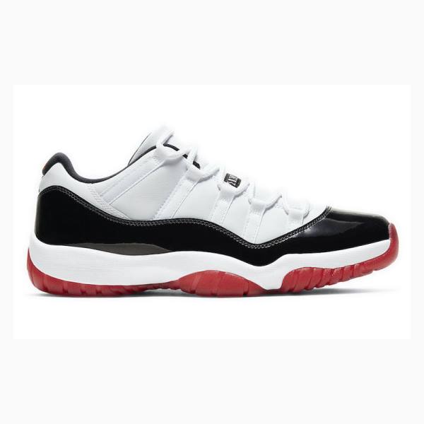 White / Black / Red Nike Retro Low Concord Bred Sneakers Men's Air Jordan 11 | JD-758NL