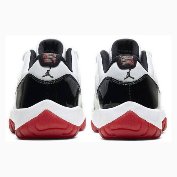 White / Black / Red Nike Retro Low Concord Bred Sneakers Men's Air Jordan 11 | JD-758NL