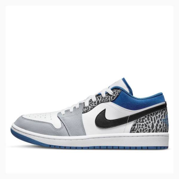 White / Blue / Grey Nike Low SE Sneakers Men\'s Air Jordan 1 | JD-678OP