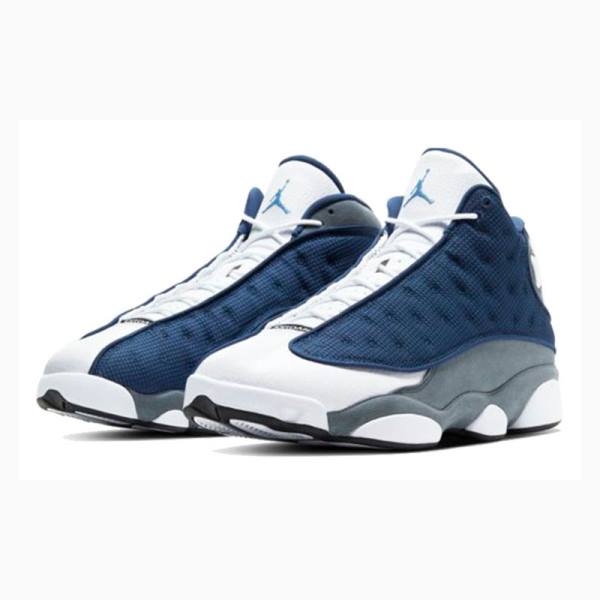 White / Blue / Grey Nike Retro Flint Basketball Shoes Men's Air Jordan 13 | JD-172LI