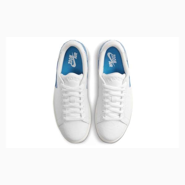 White / Blue Nike Centre Court Basketball Shoes Men's Air Jordan 1 | JD-847LE