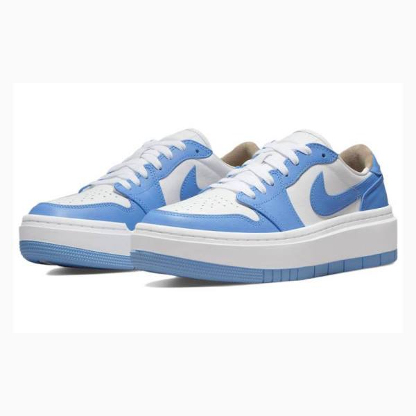 White / Blue Nike Elevate Low SE Sneakers Women's Air Jordan 1 | JD-781BO