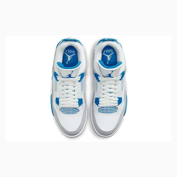 White / Blue Nike Golf Military Basketball Shoes Men's Air Jordan 4 | JD-698UD