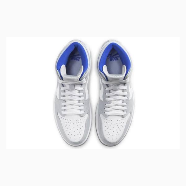 White / Blue Nike HI Zoom Air Racer Basketball Shoes Men's Air Jordan 1 | JD-039LF