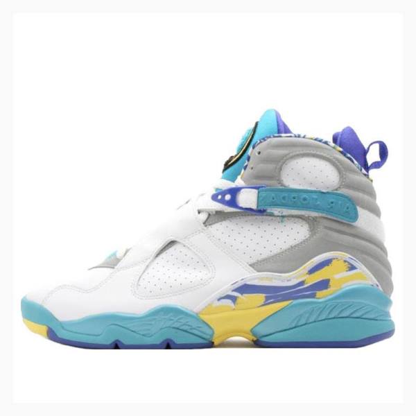 White / Blue Nike Retro Basketball Shoes Women\'s Air Jordan 8 | JD-168IJ