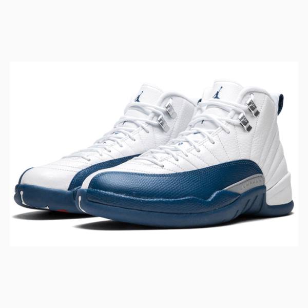 White / Blue Nike Retro French Basketball Shoes Men's Air Jordan 12 | JD-849YN