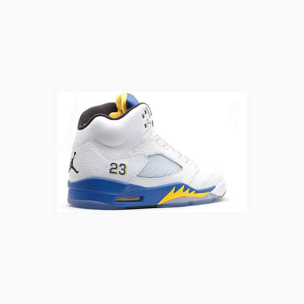 White / Blue Nike Retro Laney Basketball Shoes Men's Air Jordan 5 | JD-294HL