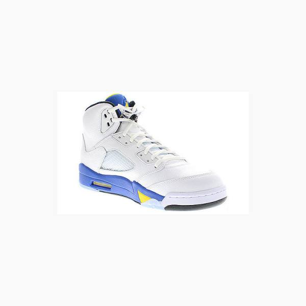 White / Blue Nike Retro Laney Basketball Shoes Men's Air Jordan 5 | JD-294HL