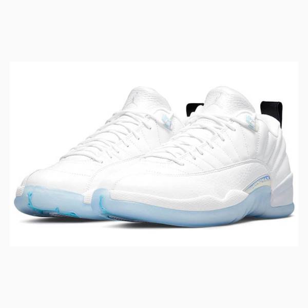 White / Blue Nike Retro Low Lagoon Pulse Easter Egg Sneakers Men's Air Jordan 12 | JD-748PT