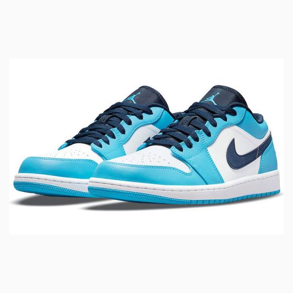 White / Blue Nike Retro Low UNC Sneakers Men's Air Jordan 1 | JD-721PH