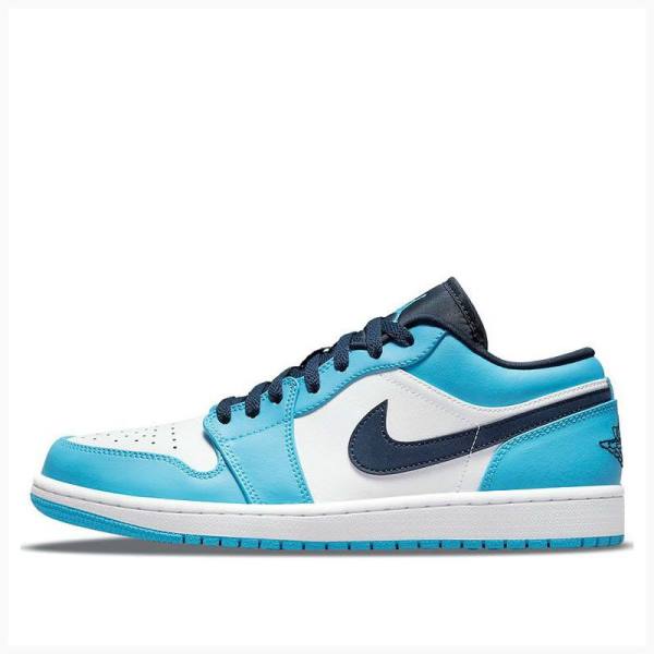 White / Blue Nike Retro Low UNC Sneakers Men\'s Air Jordan 1 | JD-721PH