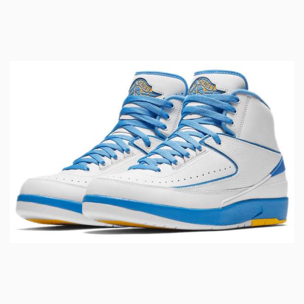 White / Blue Nike Retro Melo Basketball Shoes Men's Air Jordan 2 | JD-624MD