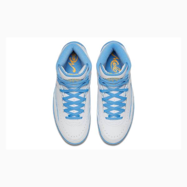 White / Blue Nike Retro Melo Basketball Shoes Men's Air Jordan 2 | JD-624MD