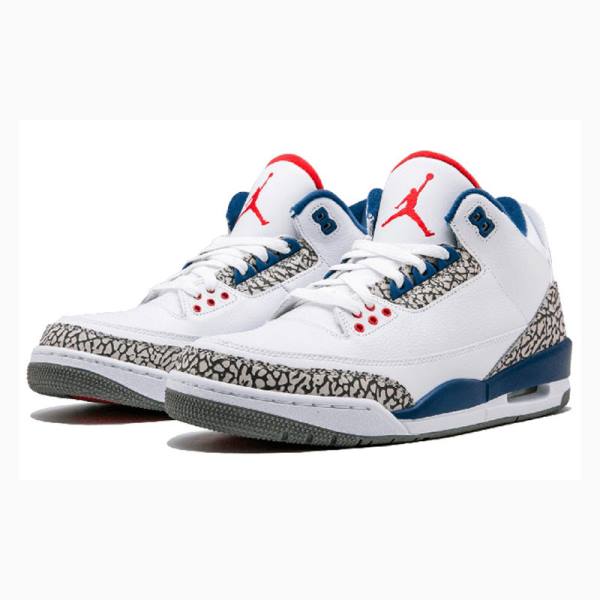 White / Blue Nike Retro OG Retro Basketball Shoes Men's Air Jordan 3 | JD-986JC