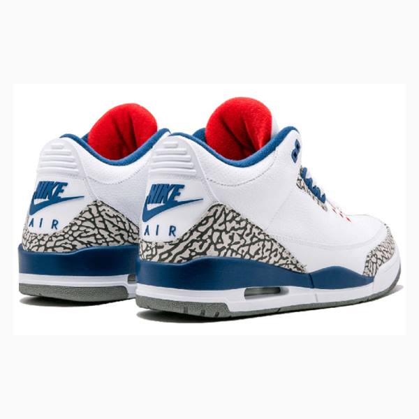 White / Blue Nike Retro OG Retro Basketball Shoes Men's Air Jordan 3 | JD-986JC