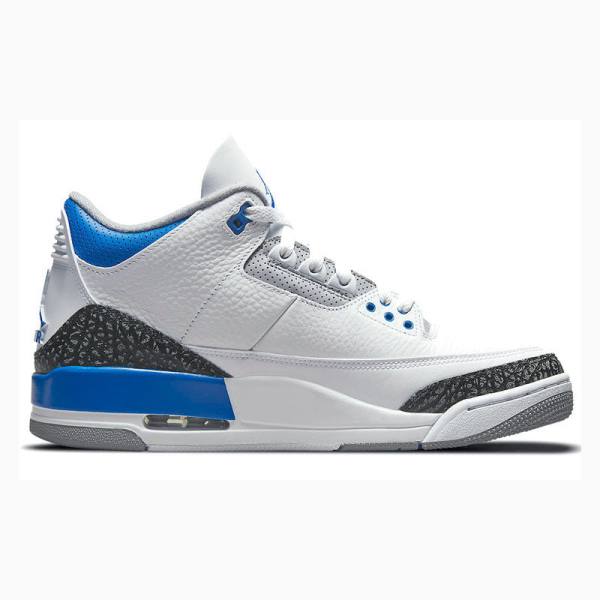 White / Blue Nike Retro Racer Basketball Shoes Men's Air Jordan 3 | JD-231ES