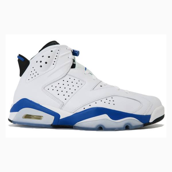 White / Blue Nike Retro Sport Basketball Shoes Men's Air Jordan 6 | JD-810KB