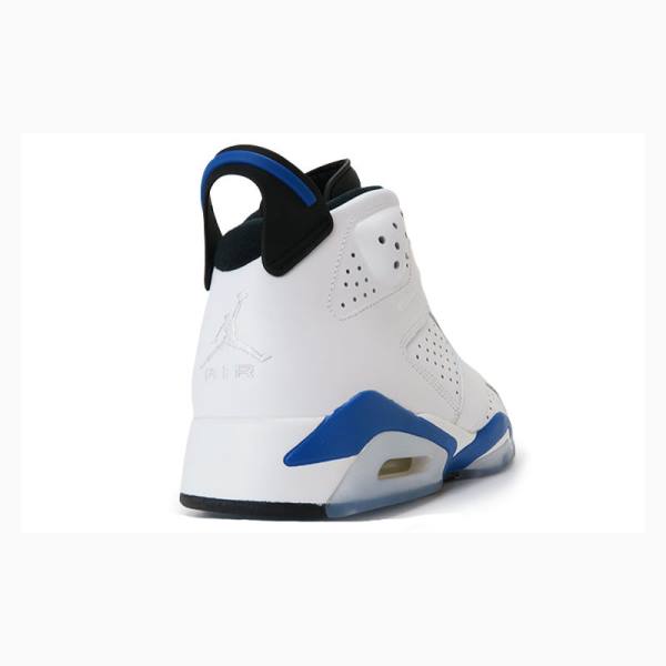 White / Blue Nike Retro Sport Basketball Shoes Men's Air Jordan 6 | JD-810KB