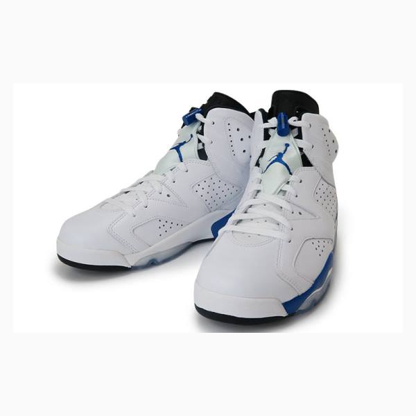 White / Blue Nike Retro Sport Basketball Shoes Men's Air Jordan 6 | JD-810KB