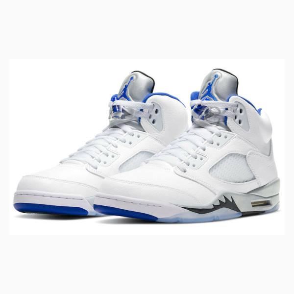 White / Blue Nike Retro Stealth 2.0 Basketball Shoes Men's Air Jordan 5 | JD-912WC