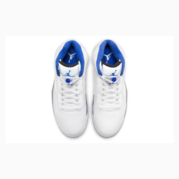 White / Blue Nike Retro Stealth 2.0 Basketball Shoes Men's Air Jordan 5 | JD-912WC