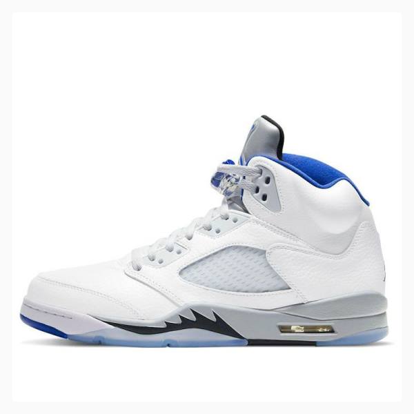 White / Blue Nike Retro Stealth 2.0 Basketball Shoes Men\'s Air Jordan 5 | JD-912WC